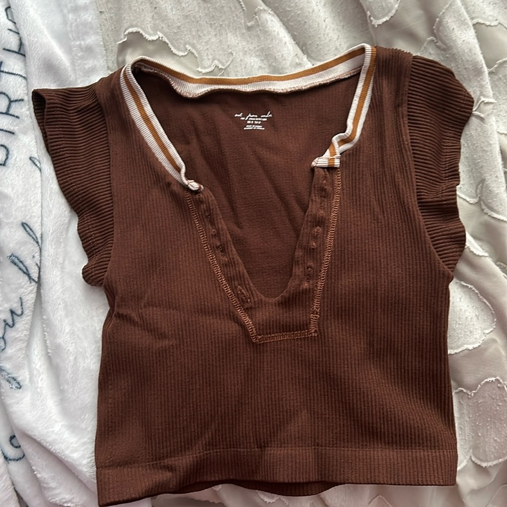 out from under brown urban outfitters top